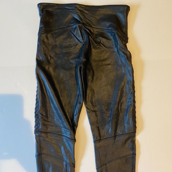 Spanx Faux Leather Moto Leggings - Very Black - Medium (regular) - Picture 8 of 9